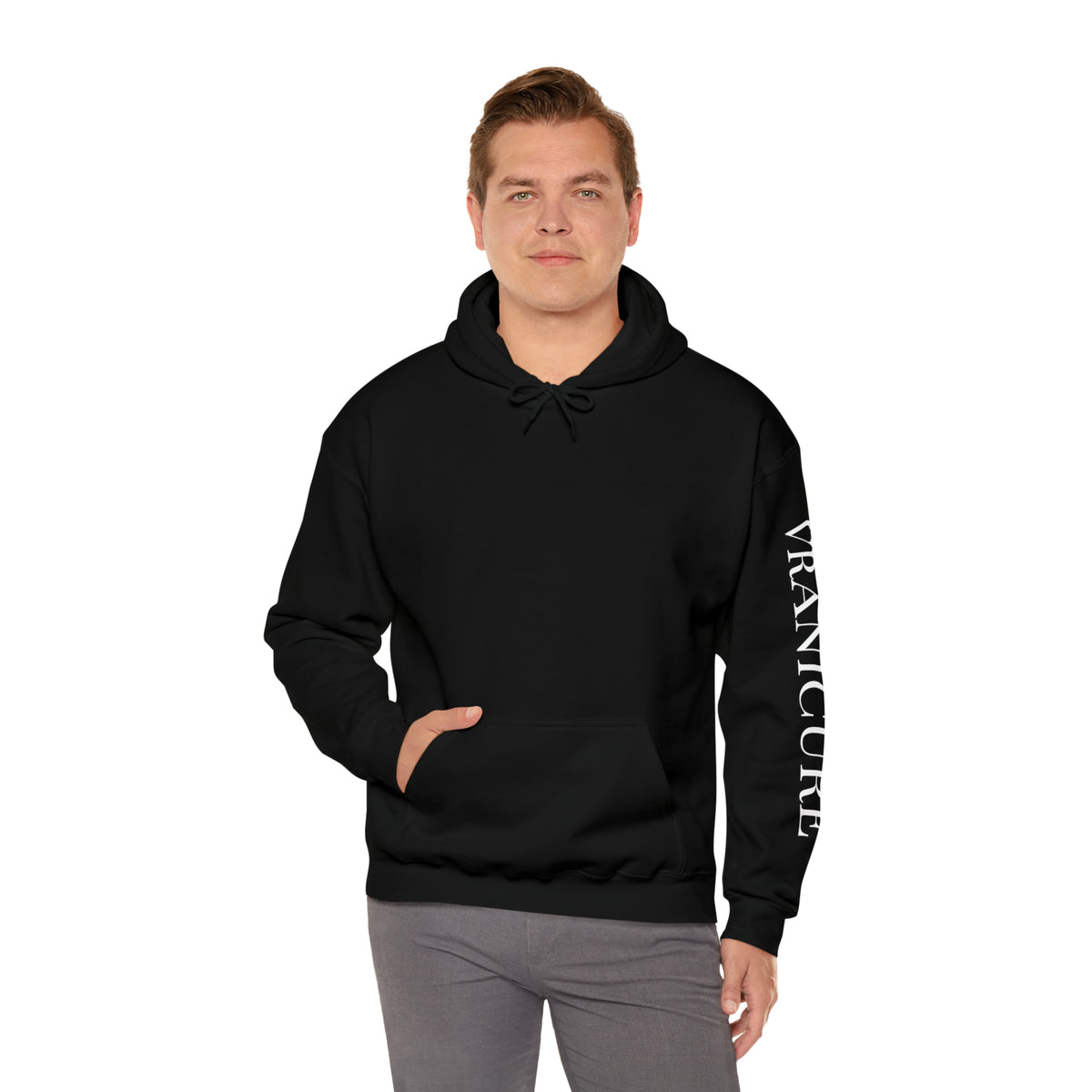 vraniCURE Unisex Text Sleeve Hooded Sweatshirt