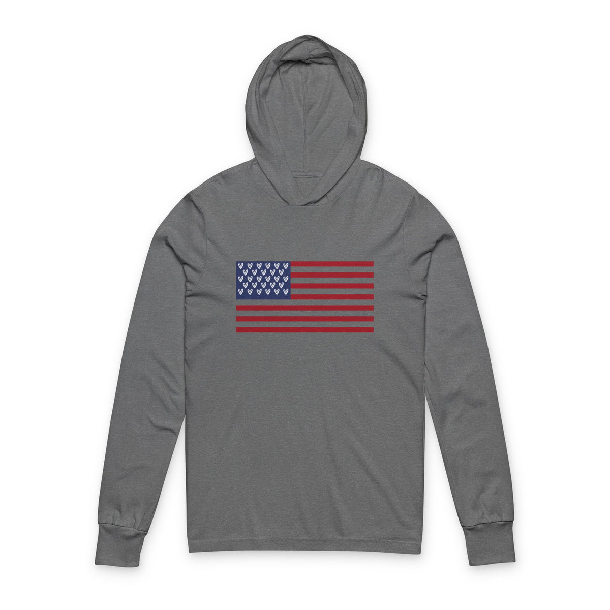 vraniCURE American Flag Unisex Hooded Long Sleeve Tee