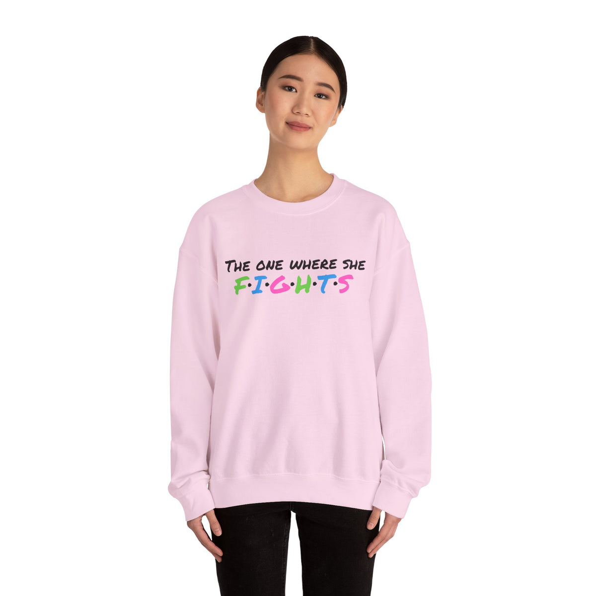 Amy Porter line- The One Where She Fights Unisex Heavy Blend™ Crewneck Sweatshirt