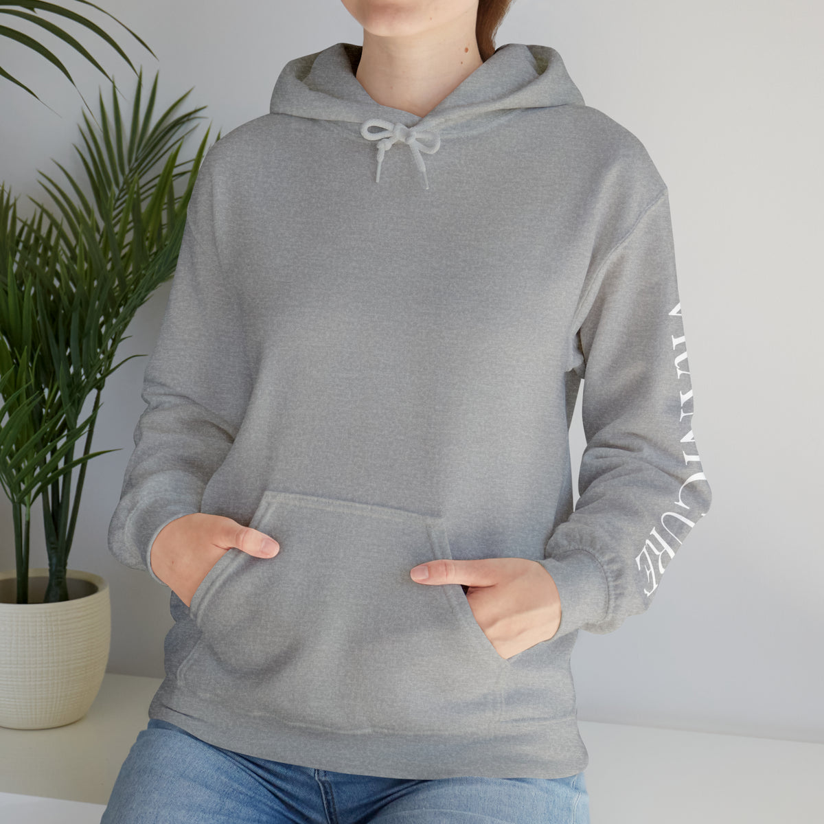 vraniCURE Unisex Text Sleeve Hooded Sweatshirt