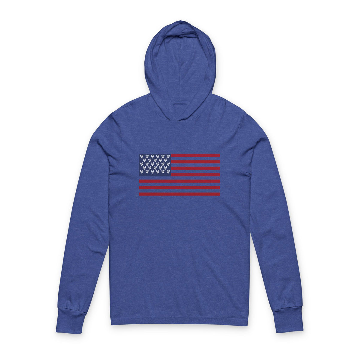 vraniCURE American Flag Unisex Hooded Long Sleeve Tee