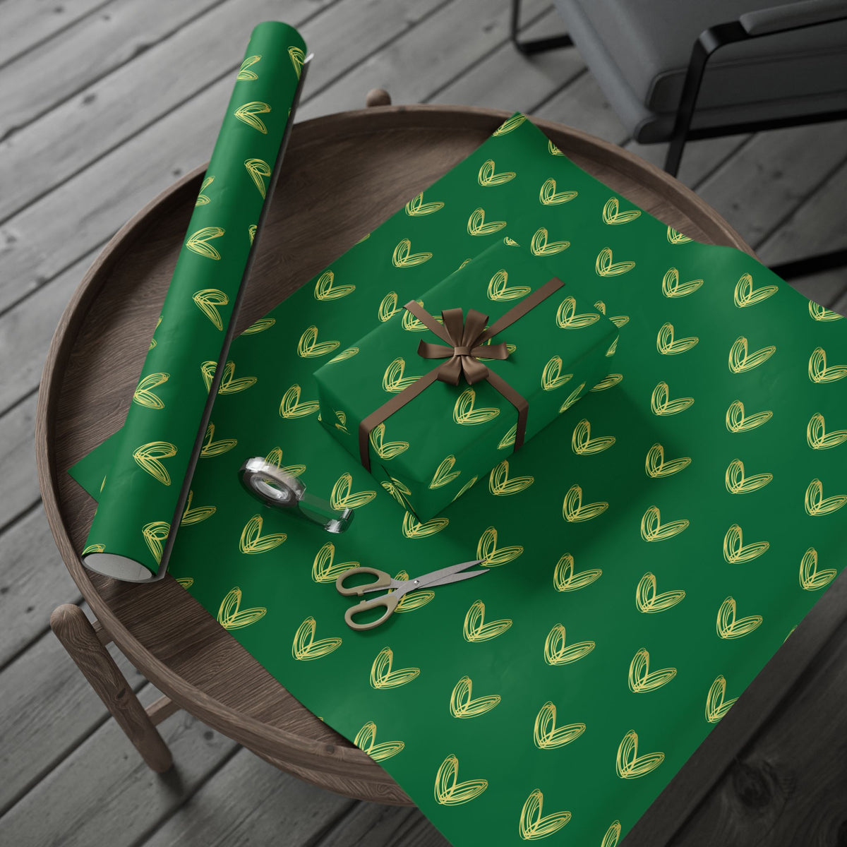 Green and gold Wrapping Papers