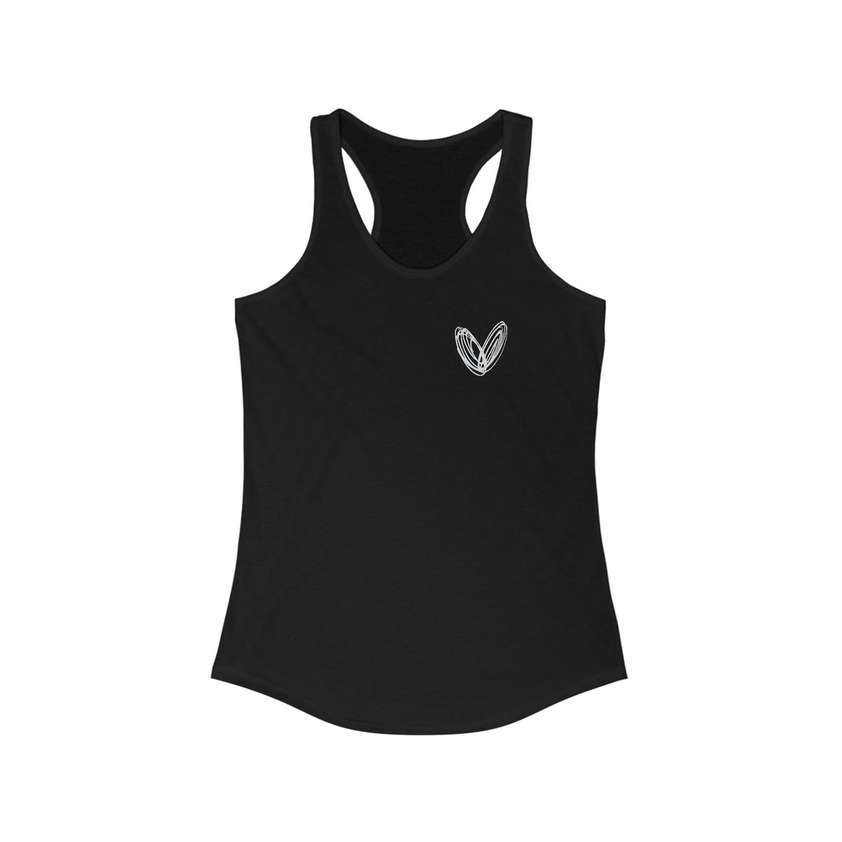 vraniCURE Women&#39;s Ideal Racerback Tank - White Heart