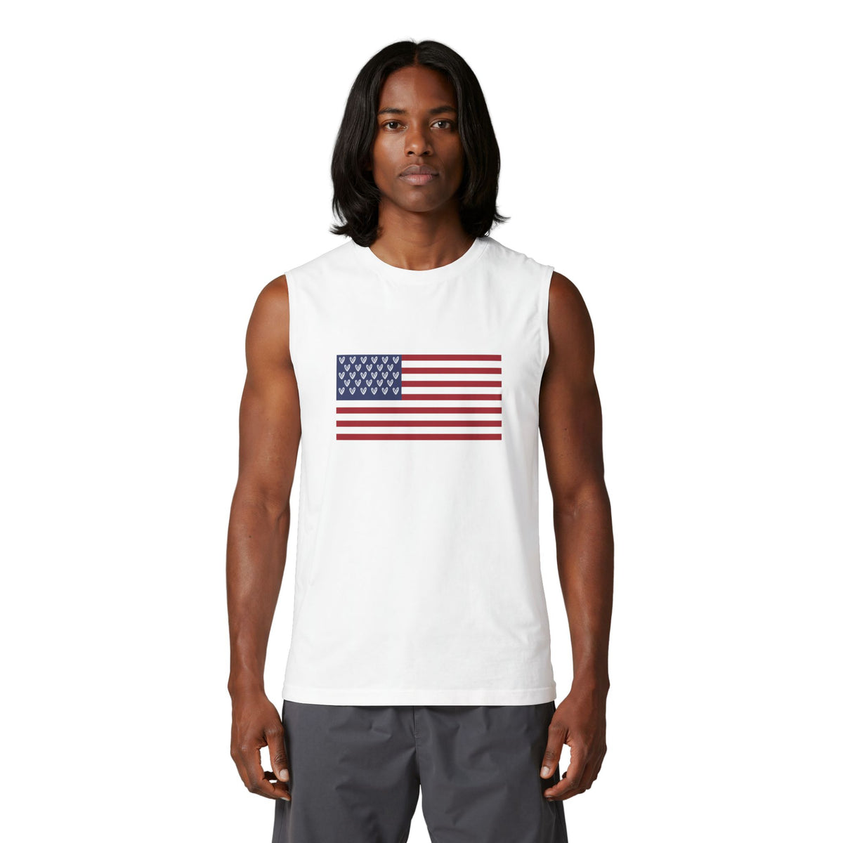 vraniCURE American flag Unisex Jersey Muscle Tank