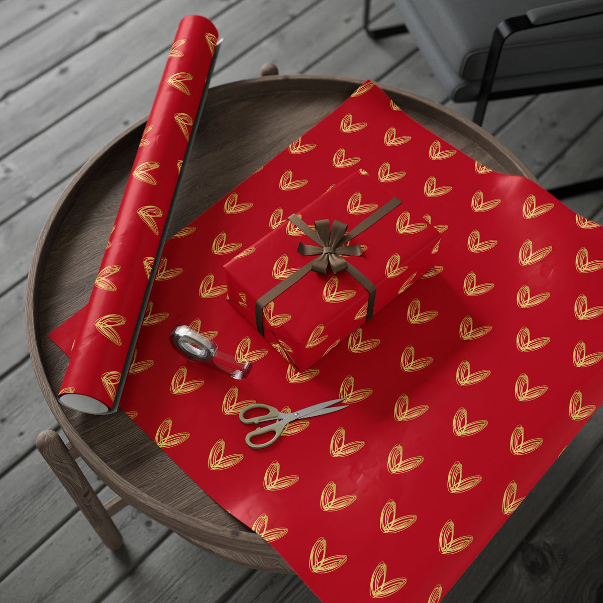Red and gold Wrapping Papers