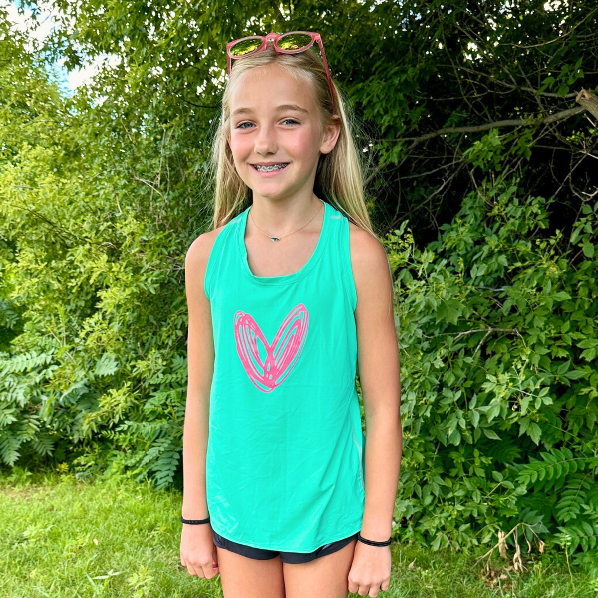 Girls Active Tank Top - Aqua