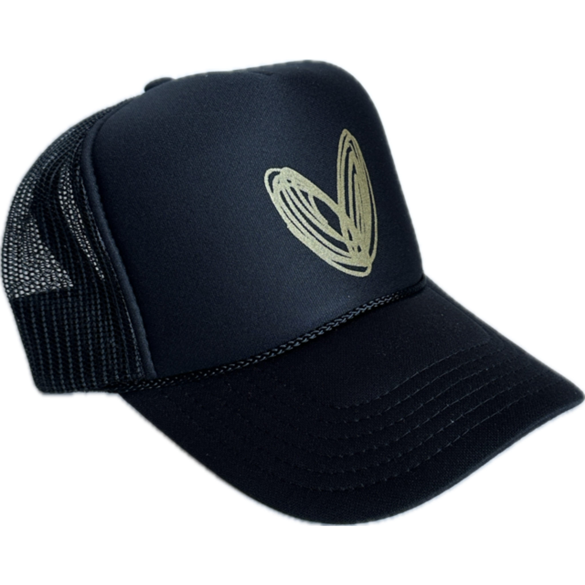 Heart Trucker Hat Black