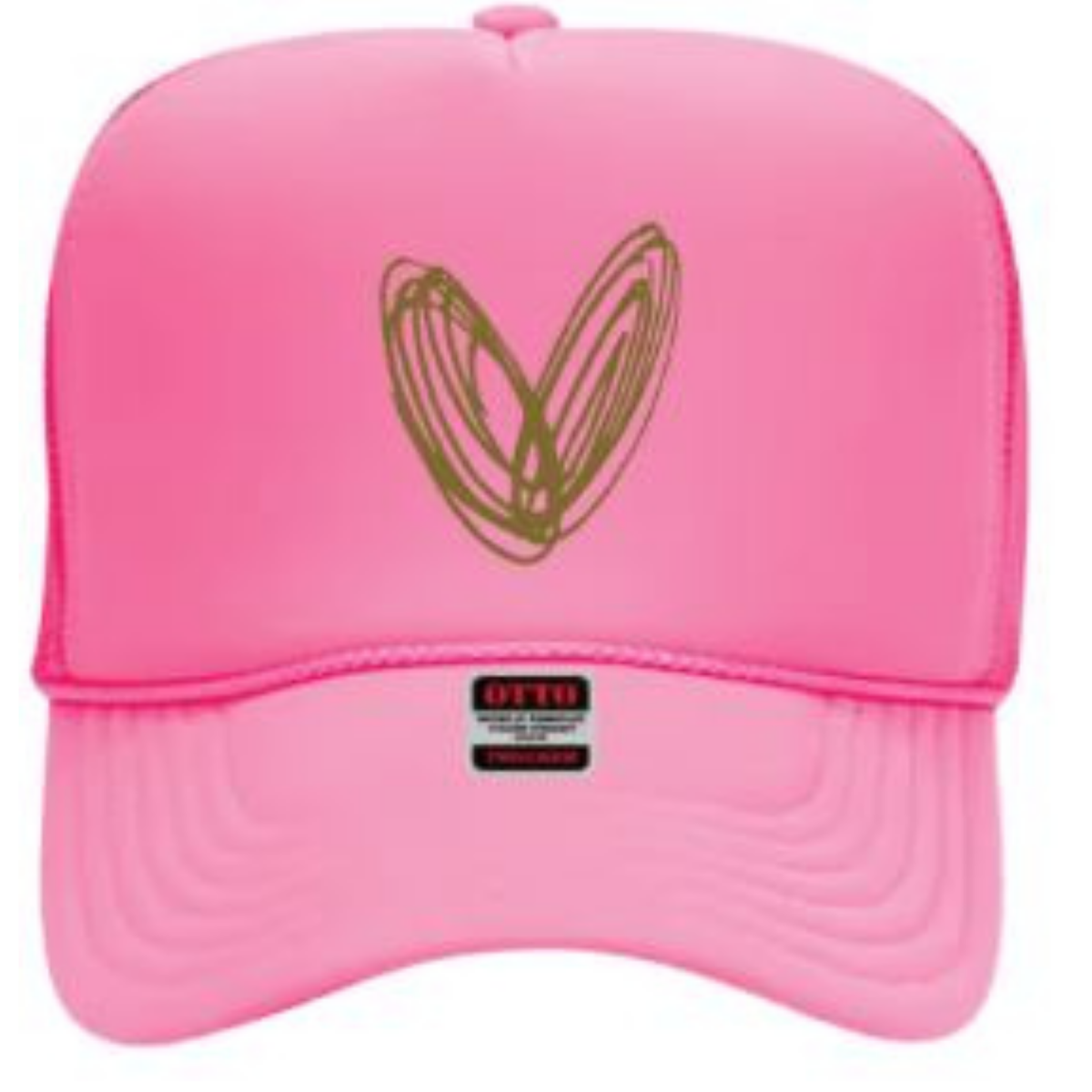 Heart Trucker Hat - Hot Pink