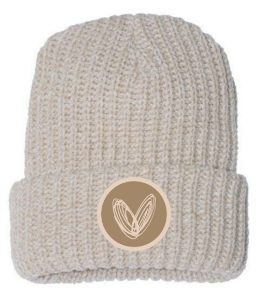 vraniCURE Winter Beanie - Tone Patch Logo (Tan)