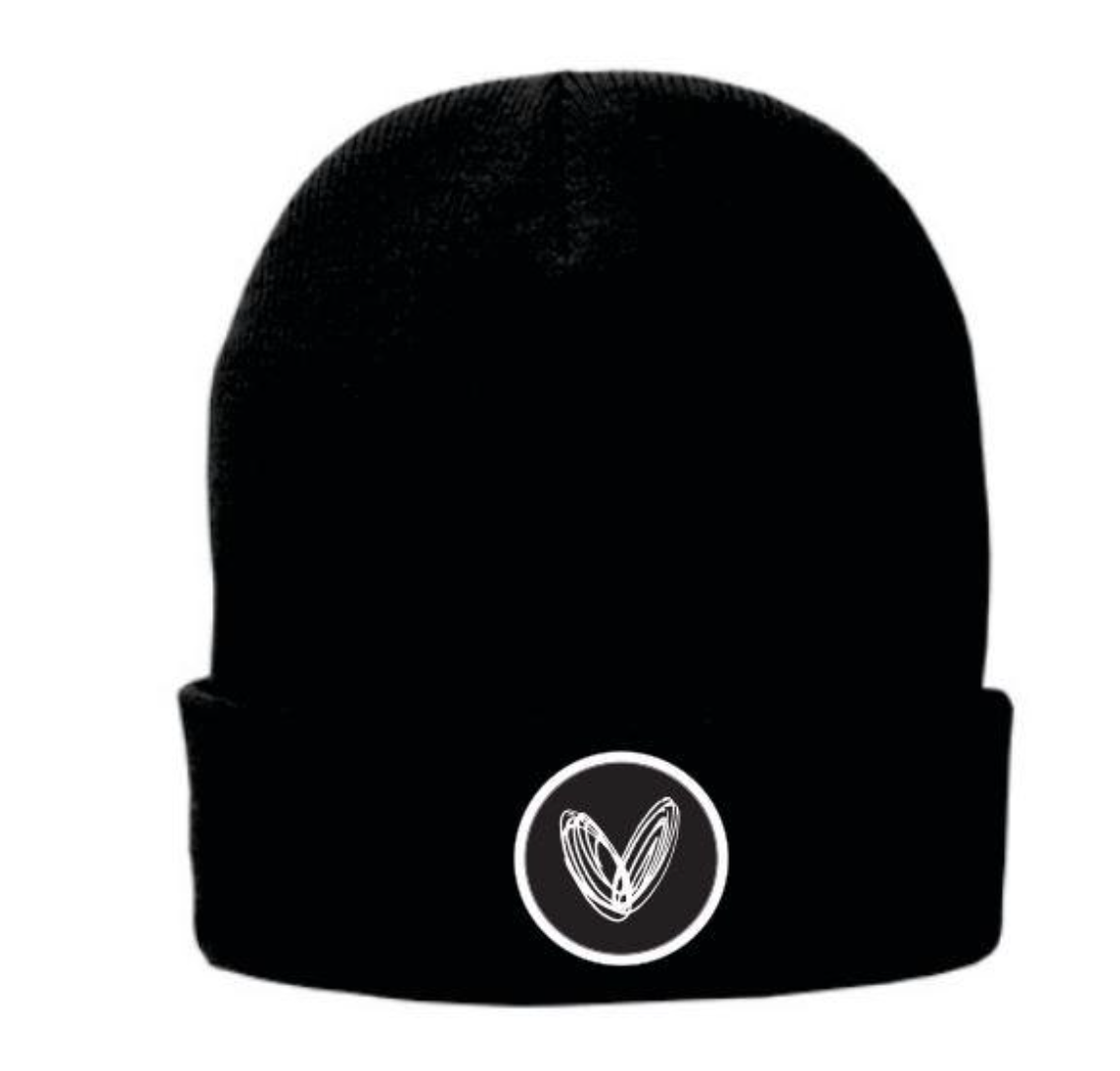 vraniCURE Winter Beanie - Patch Logo Reverse (Black)
